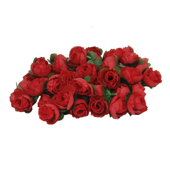 LABSERRON 60Pcs Small Roses Crafts Red Artificial Roses Flower Heads for Wedding Decor