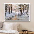 thumbnail image 2 of IDEA4WALL Framed Canvas Wall Art Frozen Tree Trunks & River in Winter Landscape Art Rustic Nature Wilderness Forest Scenery Print Relax/Calm for Living Room, Bedroom, Office - 24"x36" White, 2 of 5