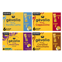 Gevalia 24-Count 2-Step K-Cup Variety Pack: Frothy Vanilla, Cappuccino, Mocha, Caramel Macchiato, 6 Cups Each