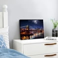 thumbnail image 3 of ARISTURING Brooklyn Bridge Canvas Wall Art Large Modern New York City Canvas Print Manhattan Skyline with Full Moon Giclee Wall Art for Home Office Wall Decor and Ready to Hang 20x16inch, 3 of 6