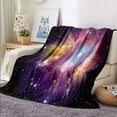 thumbnail image 2 of Galaxy Blanket Outer Space Universe Purple Nebula Gifts for Women Kids Girls Boys Home Bedroom Decor Super Soft Cozy Lightweight Plush Flannel Fleece Throw Blanket for Birthday Christmas 50"x60", 2 of 6