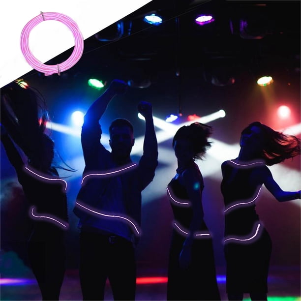 Tira de Luces Led Luminosas de 39 Pulgadas | 3 Modos de Iluminación (Azul, Rosa y Verde) | Cuerda Luminosa Flexible E Impermeable para Fiestas, Bailes, Disfraces y Decoración.