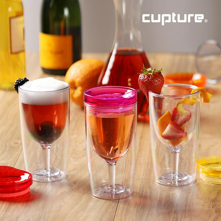 Cupture Insulated Wine Tumbler Cup With Drink-Through Lid - 10 oz