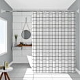 thumbnail image 1 of Waterproof shower curtain small white grid single curtain without rod width 120*height 200 (with hanging ring), 1 of 1