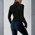 thumbnail image 4 of Long Sleeve T-Shirt for Women Ribbed Knit Turtleneck Slim Fit Sweater Top, Stretchy Casual Pullover for Fall Winter, 4 of 5