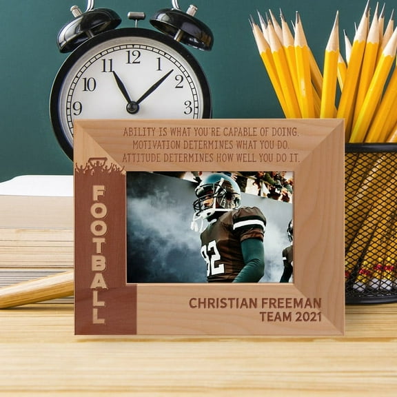 Ability Is What You're Capable Of Doing Personalized Wooden Frame-5" x 3 1/2" Brown Horizontal