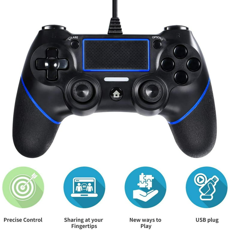Wired Controller for Playstation 4, Professional USB PS4 Wired Gamepad Walmart.com