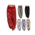 thumbnail image 4 of Pantalones de yoga holgados con estampado floral para mujer, de talla grande, estilo indio, de cintura alta y piernas anchas., 4 of 5