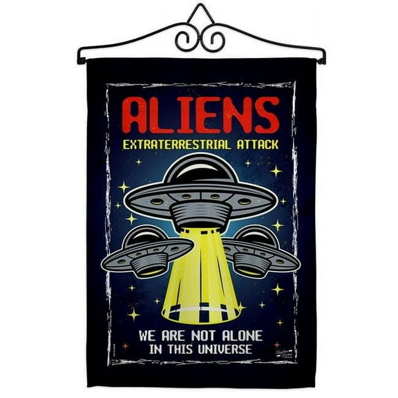 Angeleno Heritage GS130406-P3-02 Aliens Attack Cosmos Space Creature 13 x 18.5. in. Double-Sided Decorative Vertical House Garden Flag Set for Decoration Banner Yard Gift