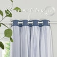 thumbnail image 3 of NICETOWN Blackout Curtains for Living Room, Grommet Room Darkening Ruffle Cute Thermal Insulated Drapes for Kid Room, W52 x L90, Set of 2, Blue Haze, 3 of 7