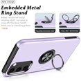 thumbnail image 2 of Shockproof Case for Samsung S23 Plus/S23+ 5G, [Embedded Finger Ring] Military Grade Phone Case Cover with Reinforced Metal Stand Kickstand [Support Magnetic Car Holder] for S23+, Purple, 2 of 13