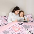 thumbnail image 5 of Castle Fairy Cute Cats Bedding Comforter Set 2pcs for Preppy Child,Chic Floral Flowers Twin Comforter Sets Microfiber,Kawaii Animal Breathable Bedding Set,Ultra Soft Home Decor,Reversible, 5 of 8
