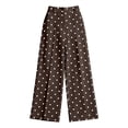 thumbnail image 3 of RUTAYY Women's Pants Retro Polka Dot Wide Leg High Waist Casual Loose Fit Comfortable Palazzo Bottoms Vacation Playful Trousers, 3 of 4