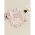 thumbnail image 3 of Bagilaanoe Newborn Baby Girl Boy Oversized Romper Sweatshirt Long Sleeve Bodysuits Letter Embroidery Pullover 3M 6M 12M 18M Infant Casual Tee Tops, 3 of 9