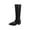 Black, variant on Lovzfmll Knee High Boots Women, Boots Pointed Toe Side Zipper Low Heel, Block Heel Chelsea Leather Boots Casual Black Boots