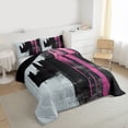 thumbnail image 3 of jejeloiu Fluid Art Artwork Full Size Comforter Sets,Black Gray Pink Bedding Sets For Girls Kids Reversible 3-Piece, 3 of 8