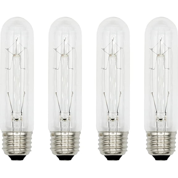 ® 308 (Pack of 4) 25T10/CL - 25 Watt T10 Clear Tubular - 120V - Medium (E26) Base - Incandescent Light Bulbs