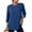 Dark Blue, variant on BLVB Workout Shirts for Women Athletic Shirt Yoga Gym Tops Sportwear 3/4 Sleeve Crewneck Casual Basic Tees