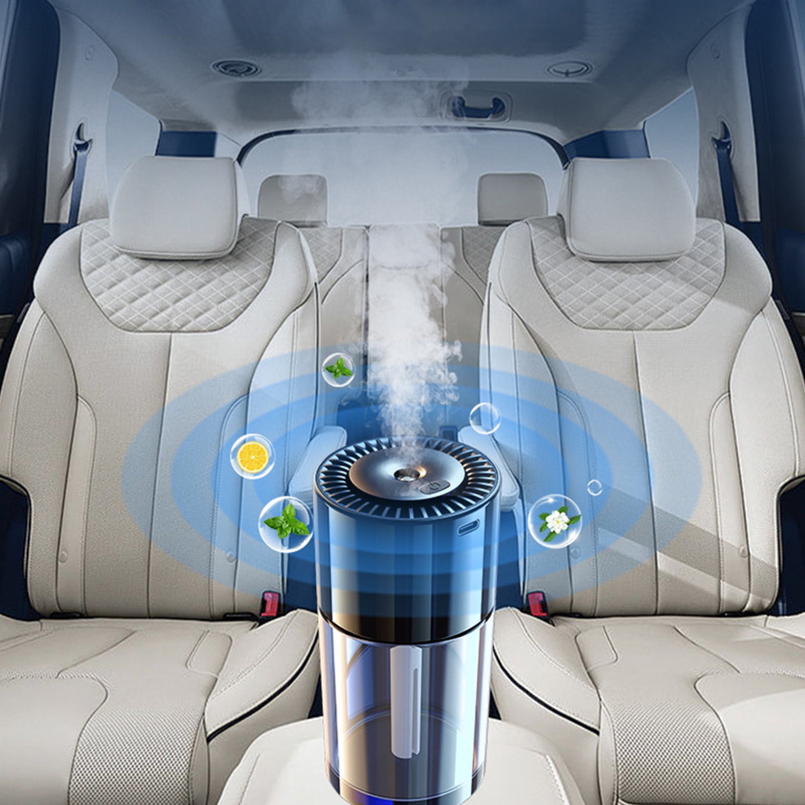 COM1950s Portable Car Air Purifier, Usb Aroma Diffuser for Vehicle Odor Remover, Compact Travel Air Purifier for Car Home Office