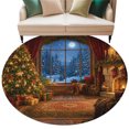 thumbnail image 2 of Vintage Christmas Round Area Rug 5ft, Xmas Tree French Country Cottagecore Washable Non-Slip Circle Rugs for Bedroom Living Room Kitchen, Soft Low Pile Carpet for Dining Room Playroom Nursery, 2 of 9