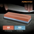 thumbnail image 2 of POWERTEC Sharpening Stone, Dual Sided 400/1000 Grit Whetstone, Knife Sharpening Stone with Non-slip Rubber Base, 71915N, 2 of 5