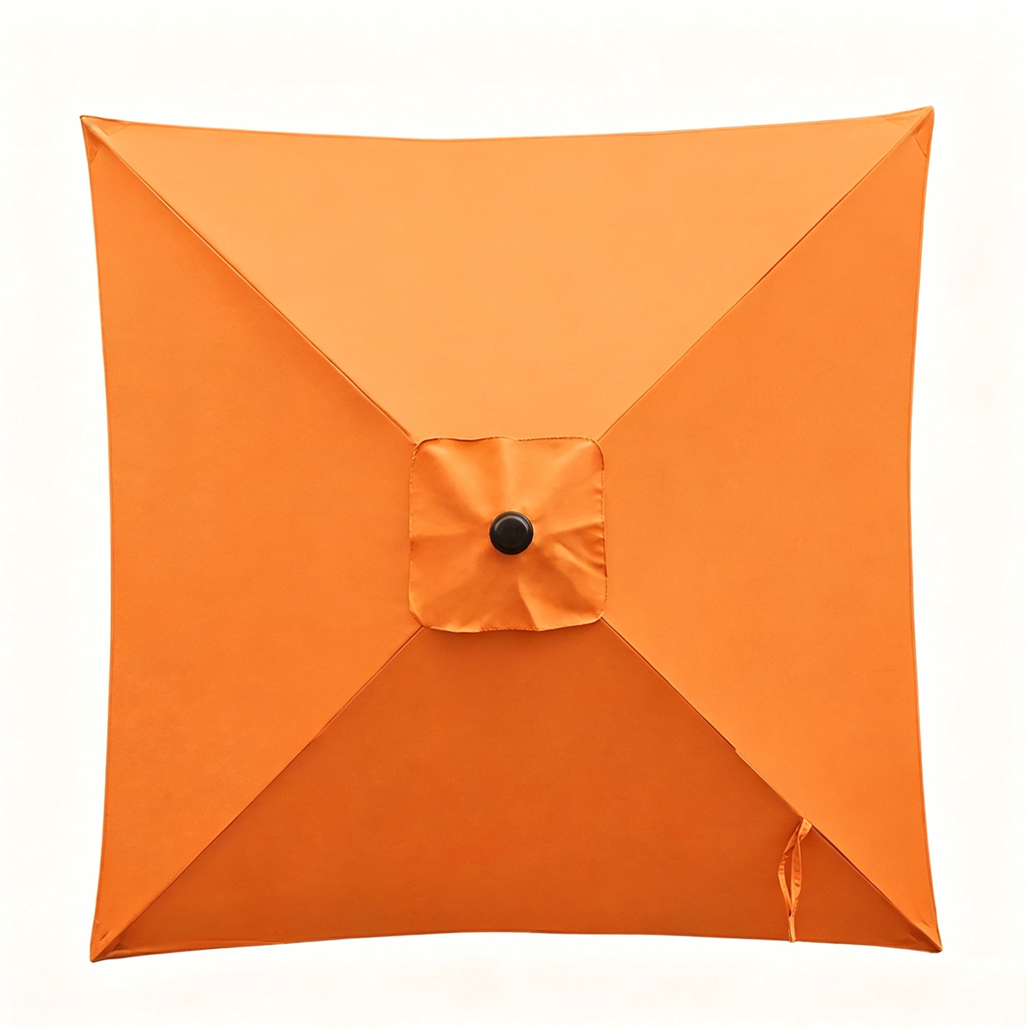 Kool 6.5 ft Square Outdoor Patio Market Umbrella with Push Button Tilt and Crank Handle, Orange