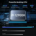 thumbnail image 3 of Kinupute Mini PC i9, Desktop Computer with Core i9-12900H 3.8-5.0GHz, Windows 11 Pro, 16G DDR4, 512G M.2 PCIE4.0 SSD, DP/HDMI/USB-C Port, 8K@60Hz, Dual LAN, 1x2.5G RJ45 LAN, WiFi6E/BT5.3, USB3.2, VESA, 3 of 19