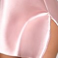 thumbnail image 3 of Levmjia Women's Satin Nightgown Deep V Neck Lace Slip Dress Sexy Loungewear with Side Slit for Women, 3 of 4