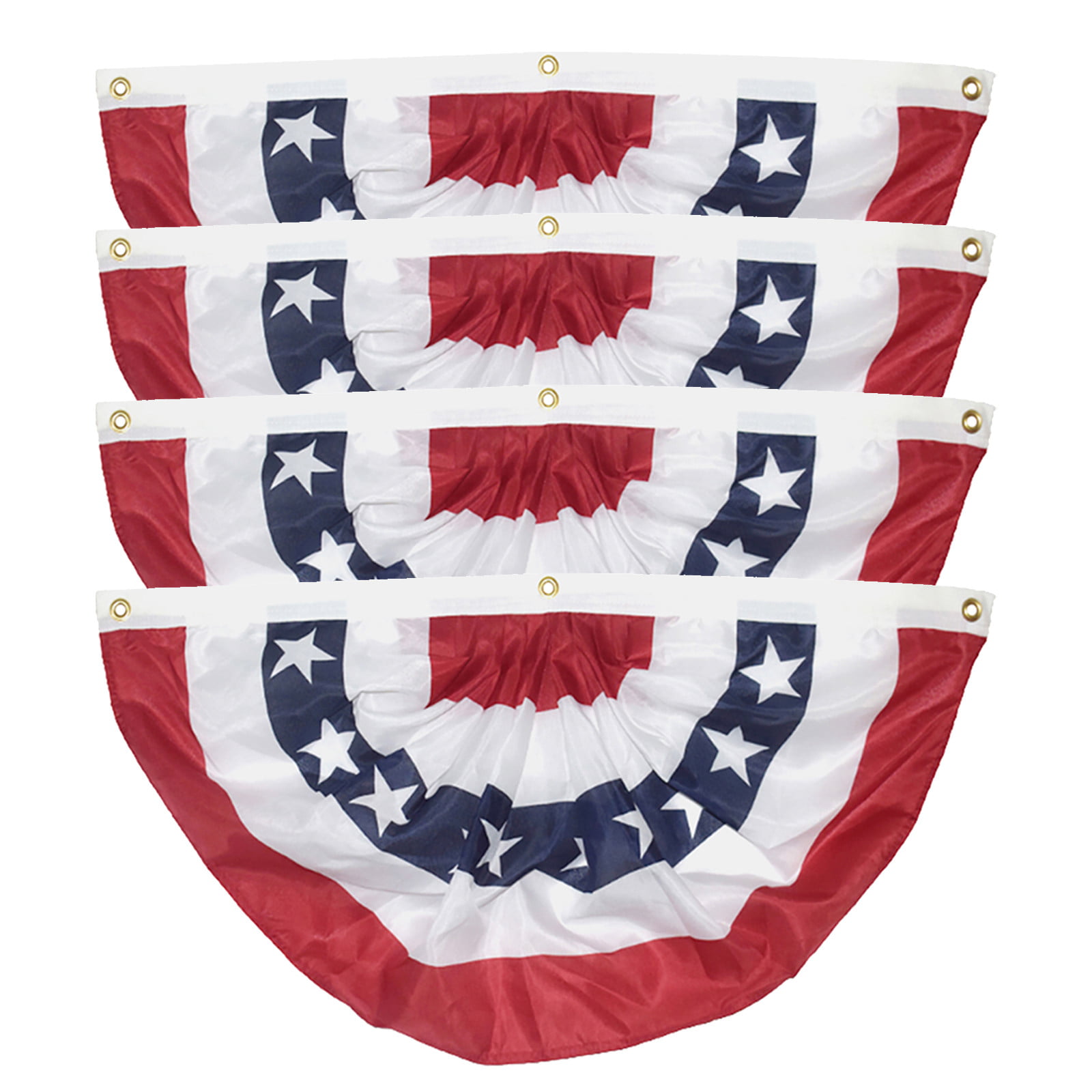 American Pleated Fan Flag USA American Bunting Decoration Logo Print Patriotic 