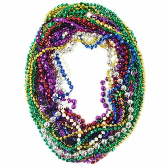 Assorted Mardi Gras Beads (10 pieces)