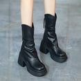 thumbnail image 4 of Fesfesfes Women's Boots Fall And Winter Boots Lined Anti-Slip Ankle Boots Outdoor Slip-On Waterproof Booties Comfort Shoes Boots For Women 7(39), 4 of 9