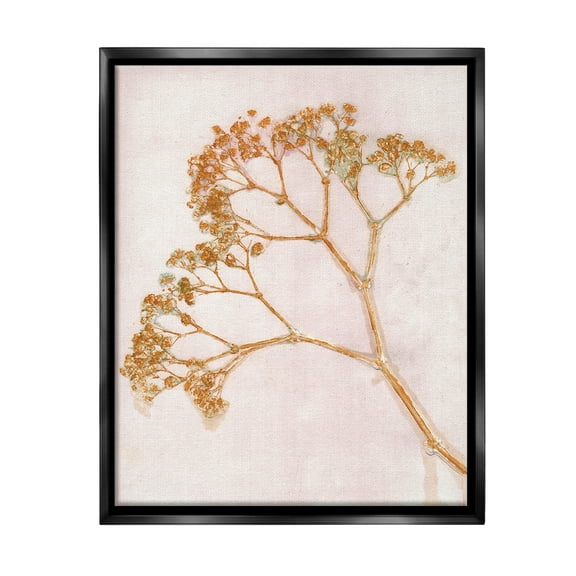 Stupell Industries Cottage Botanical Branches Botanical & Floral Painting Black Floater Framed Canvas Art Print Wall Art, 17 x 21