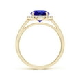 thumbnail image 2 of ANGARA Natural Round 1.8 ct Tanzanite Cathedral Ring with Diamond Halo in 14K Yellow Gold for Women (Size-8mm) | December Birthstone, Anniversary, Jewelry Gift for Women | Natural Tanzanite Ring, 2 of 9