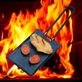 thumbnail image 3 of ACDANC Small Cast Iron Campfire Griddle,Rectangular Iron Pan,Portable Grill with Handle for Outdoor BBQ Cooking,Grilling and Frying Outdoor Camping, 3 of 4