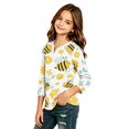 thumbnail image 3 of Abcomgle Girls Shirts Long Sleeve 7-8 Trendy Bee Graphic Henley Button T-Shirts for Kids Girls Winter Basic Top for Girls Loose Girls Sweatshirts, 3 of 5