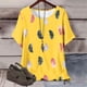 thumbnail image 1 of Puntoco Liquidación de blusas cortas para mujer, blusa de manga corta con estampado de moda para mujer, camiseta de cuello redondo, 1 of 5