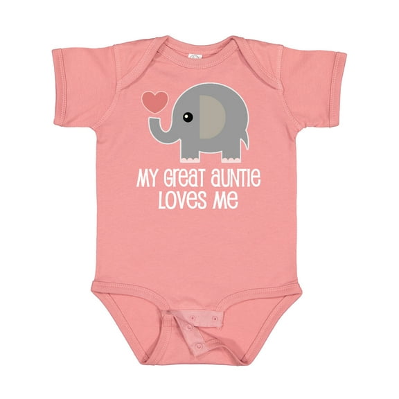 Inktastic Great Auntie Loves Me Elephant Boys or Girls Baby Bodysuit