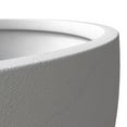 thumbnail image 3 of LeisureMod Grove Mid-Century Modern Fiberstone and Clay Planter - Round Plant Pot with Drainage Holes for Indoor and Outdoor Home (White, 6" Height), 3 of 8