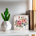 thumbnail image 3 of Rose Wooden Box Sign Rose Gifts Funny Rose Farmhouse Sign Rustic Home Decor Shelf Decorations for Office Wood Block Signs For Shelf Desk Decoration 5x5 In, 3 of 5