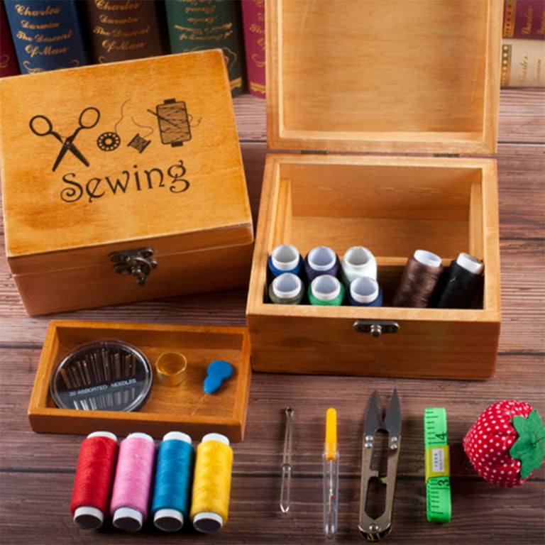 Wooden Sewing box Sewing Accessories Supplies Kit Workbox for