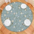 thumbnail image 2 of Pioneer Flower Floral Print Pattern Round Fitted Tablecloth with Elastic Edge,Dining Table Cover Waterproof,Outdoor Round Tablecloth for Camping,Dining,Indoor and Outdoor, 2 of 7