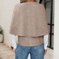 thumbnail image 7 of Wdgfv Womens Cropped Cape Cardigan Button Up Crew Neck Jacket Shawl Fall Trendy Knit Sweater Khaki M, 7 of 7