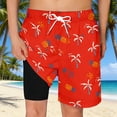 thumbnail image 2 of Swim Trunks for Toddler Boys Hawaiian Print Swim Trunks with Pockets and Mesh Liner Drawstring Elastic Waist Tropical Beach Shorts for Kids Watermelon Red 14 Years-16 Years, 2 of 4
