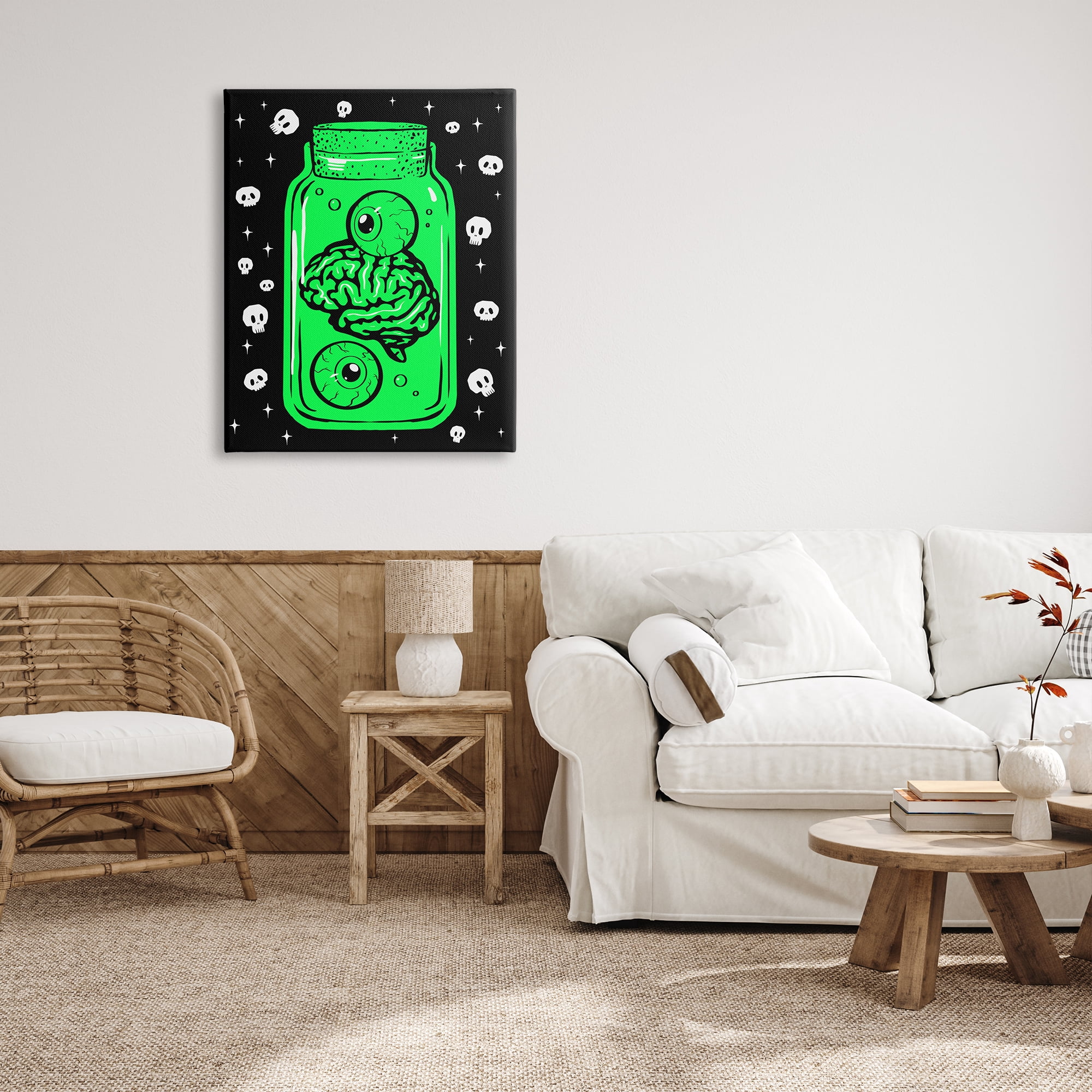 Stupell Industries Spooky Specimen Jar Holiday Painting Gallery Wrapped Canvas Print Wall Art, 30 x 40