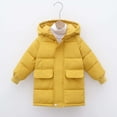 thumbnail image 2 of MEZZALL Girls Long Down Coat Winter Warm Insulated Mid-Length Jacket With Hood Toddler Kids Long Sleeve Outerwear Solid Color Coats Fashionable Child Streetwear, 2 of 3