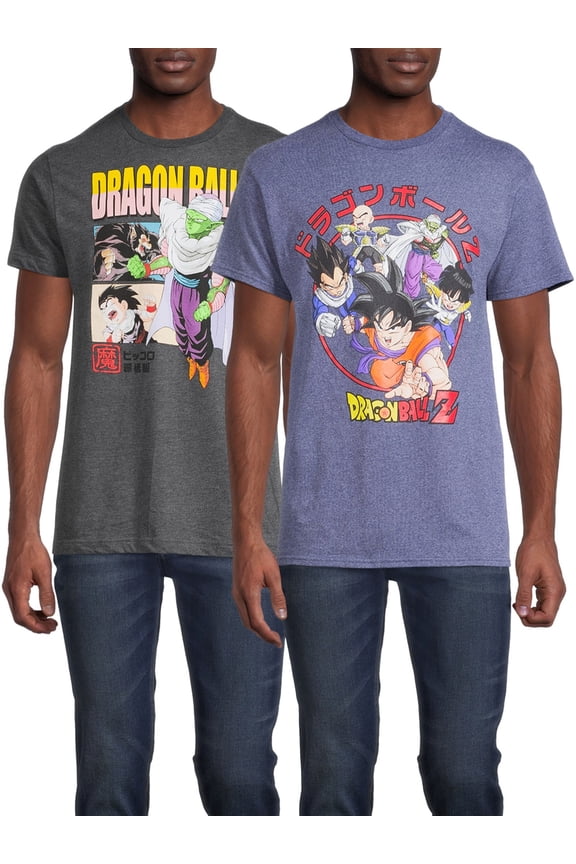 Men's & Big Men's Anime Graphic Tees, 2-Pack, Sizes S-3XL
