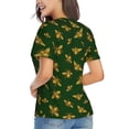 thumbnail image 2 of Goofa Hohey Bee Pattern Women's Slim-Fit Short-Sleeve V-Neck T-Shirt,Classic-Fit Short-Sleeve V-Neck T-Shirt-Large, 2 of 5