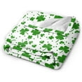 thumbnail image 3 of Super Soft Cozy Flannel Fleece Blanket for All Seasons St Patrick S Day Clover Lightweight Throw Blanket for Bed/Couch/Sofa/Camping- Green Lucky Shamrocks Irish Clover 50"X40", 3 of 6