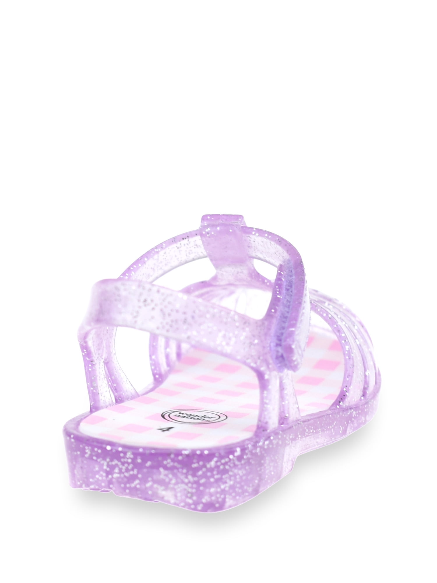 Wonder Nation Baby Girls Glitter Jelly Fisherman Sandal