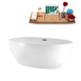 thumbnail image 5 of 67" Streamline N3601BGL Soaking Freestanding Tub and Tray With Internal Drain in Brushed Gold, 5 of 12
